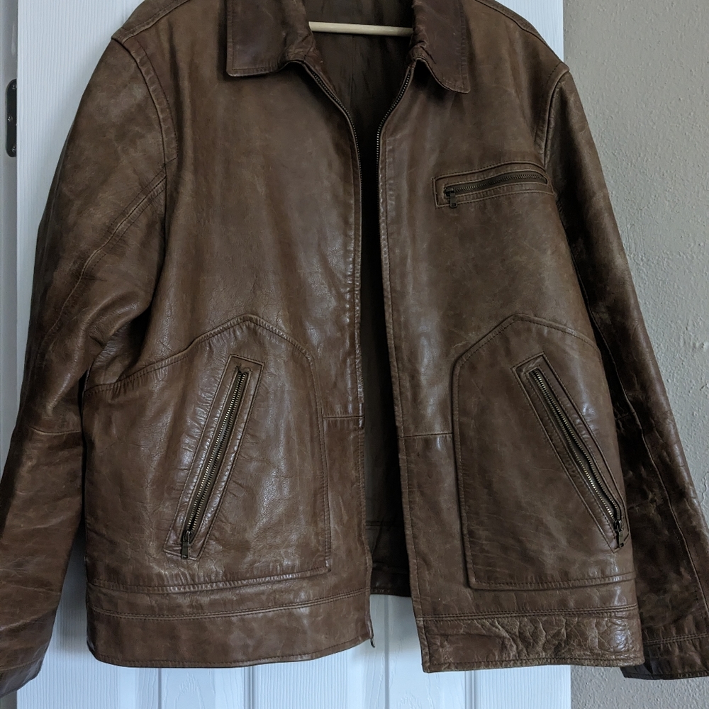Brown lambskin jacket